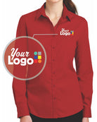 Port Authority L/S SuperPro Twill Custom Shirt, color: Rich Red
