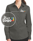 Port Authority L/S SuperPro Twill Custom Shirt, color: Sterling Grey