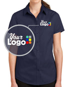 Port Authority S/S SuperPro Twill Custom Shirt, color: True Navy