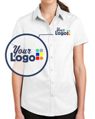 Port Authority S/S SuperPro Twill Custom Shirt, color: White