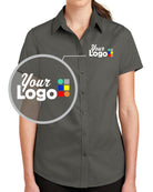 Port Authority S/S SuperPro Twill Custom Shirt, color: Sterling Grey