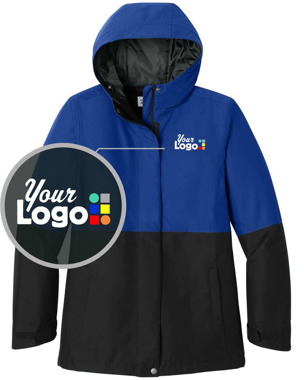 Port Authority Insulated Heavy Ripstop Custom Jacket, color: True Royal/Deep Black