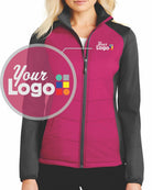 Port Authority Hybrid Soft-Shell Custom Jacket, color: Pink Azalea/Grey Steel