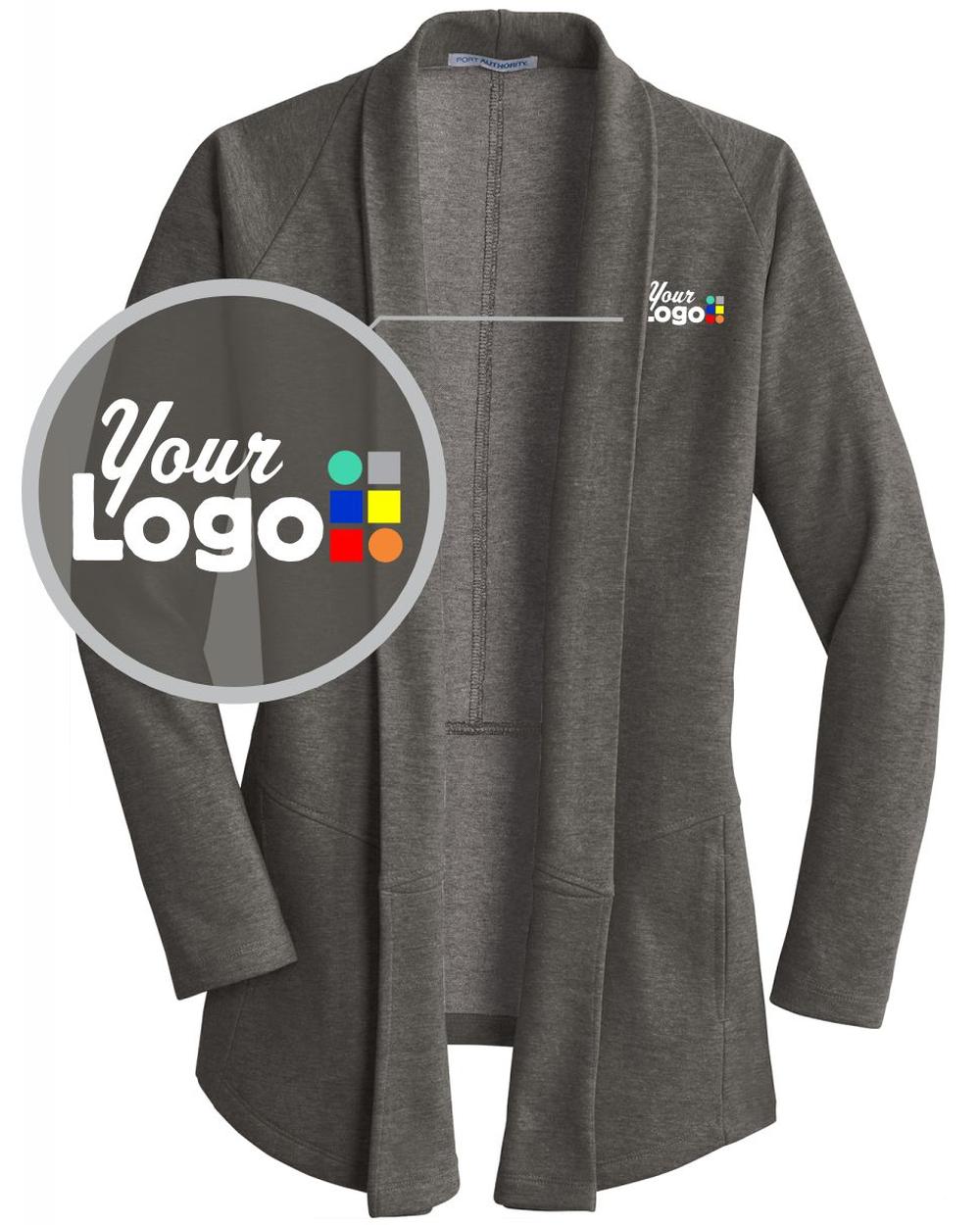 Women's Interlock Cardigan Custom Jacket, color: Charcoal Heather