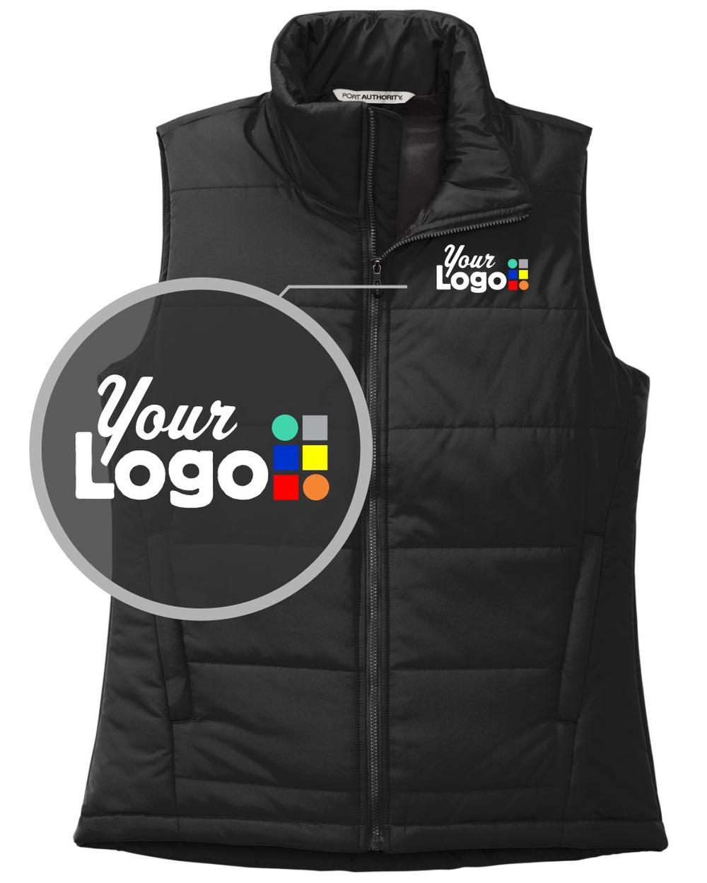 Port Authority Puffer Custom Vest, color: Deep Black