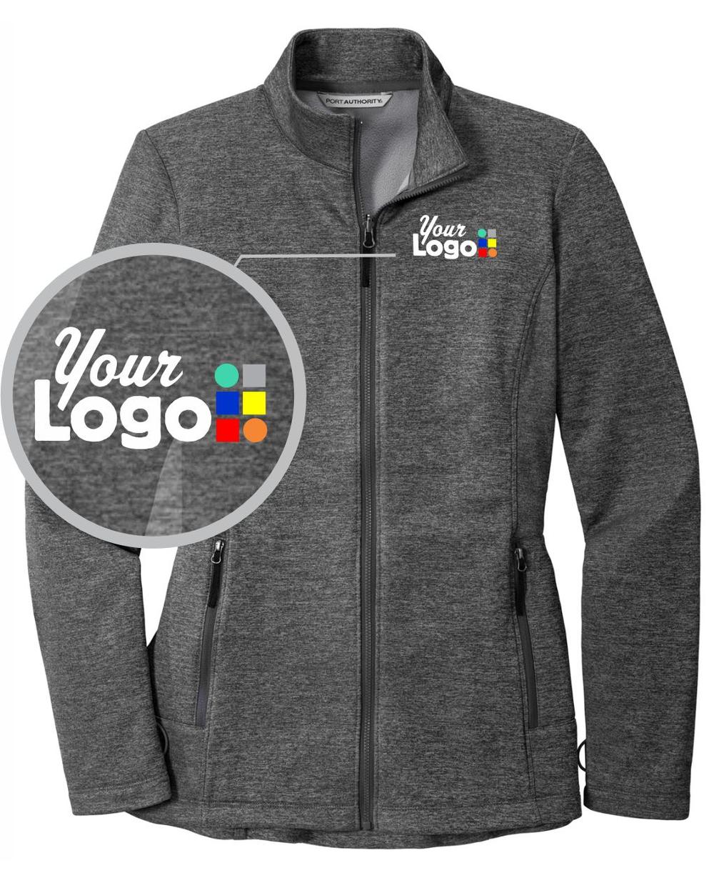 Port Authority Collective Striated Fleece Custom Jacket, color: Sterling Grey Heather