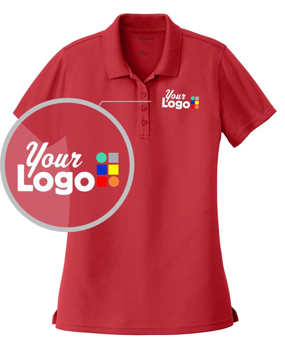 Port Authority S/S DryZone UV MicroMesh Custom Golf Shirt, color: Rich Red