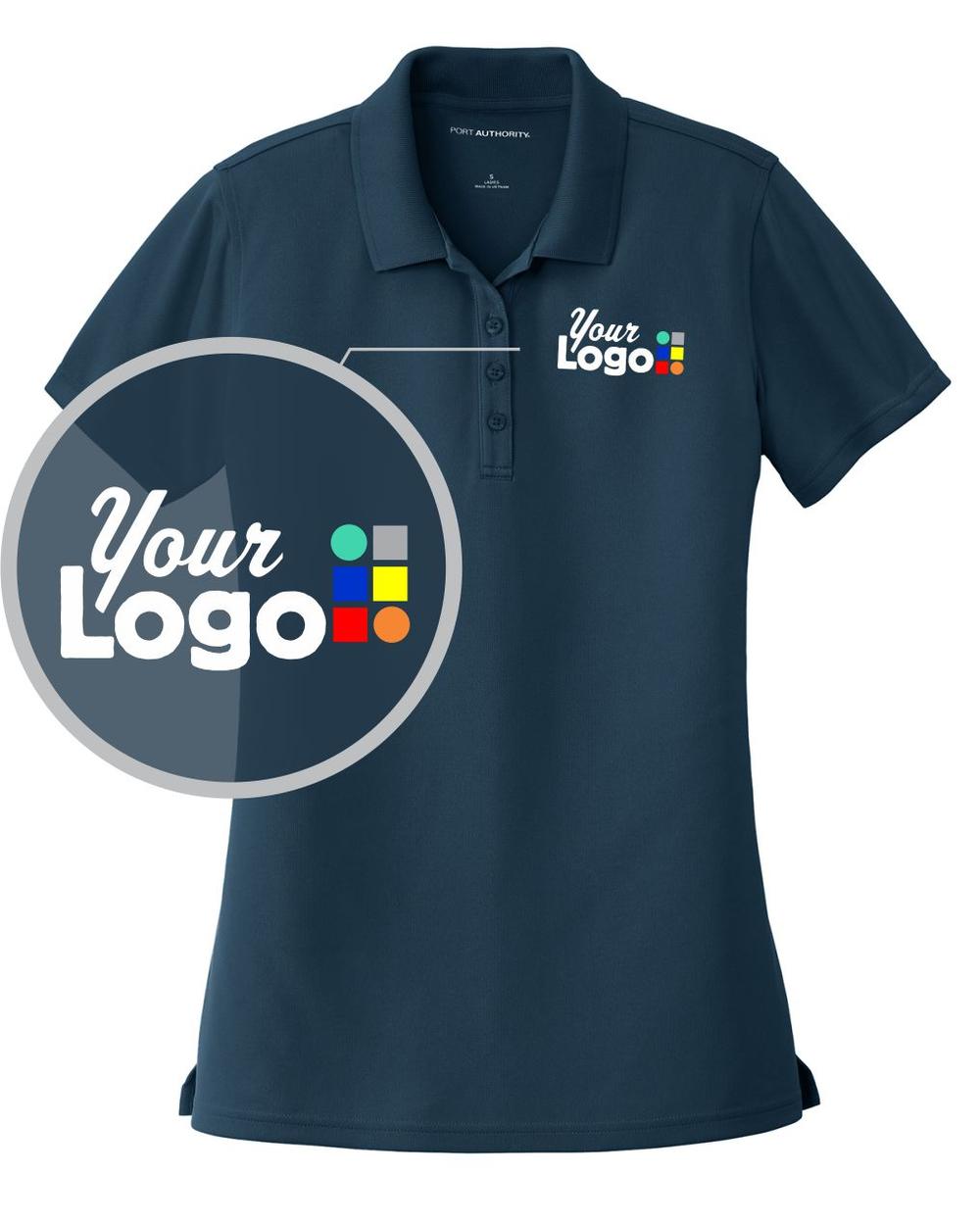 Port Authority S/S DryZone UV MicroMesh Custom Golf Shirt, color: River Blue Navy