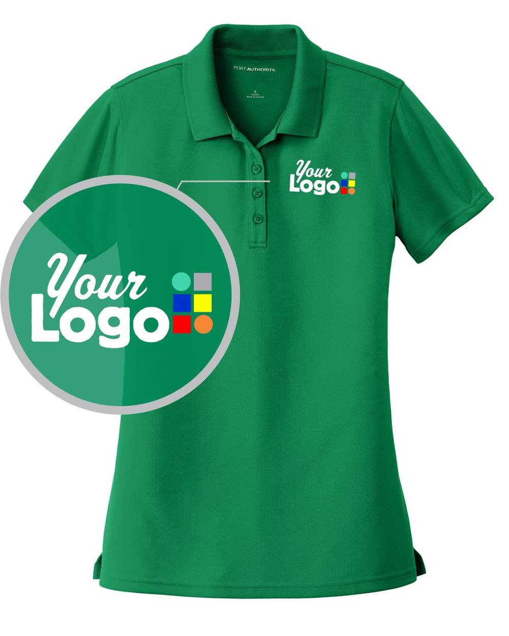 Port Authority S/S DryZone UV MicroMesh Custom Golf Shirt, color: Bright Kelly Green