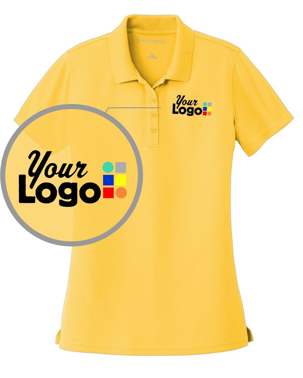 Port Authority S/S DryZone UV MicroMesh Custom Golf Shirt, color: Sunburst Yellow