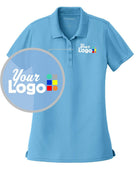 Port Authority S/S DryZone UV MicroMesh Custom Golf Shirt, color: Carolina Blue