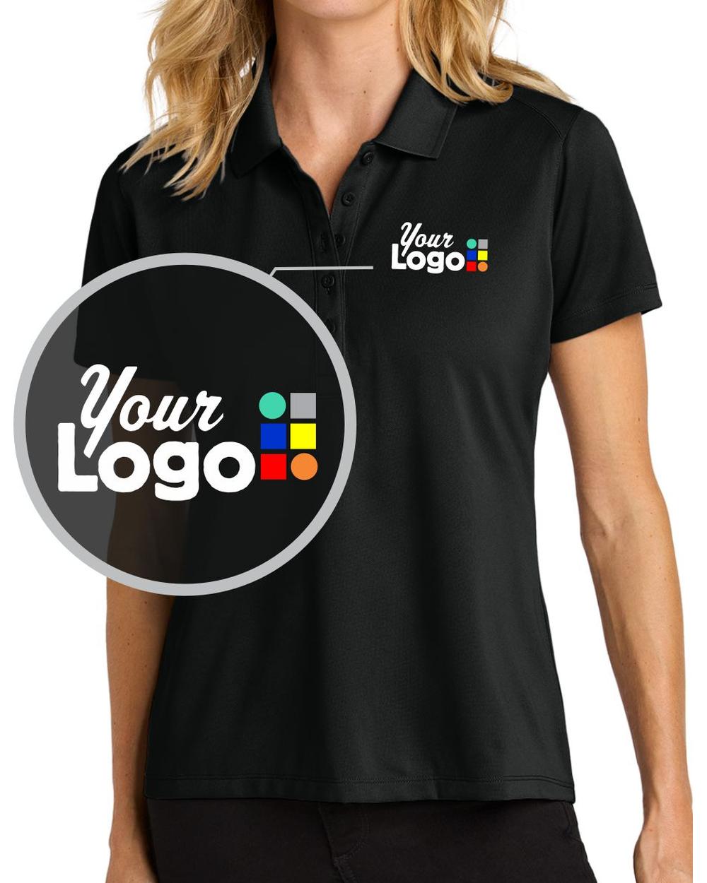 Port Authority S/S Wearever Performance Pique Custom Golf Shirt, color: Deep Black