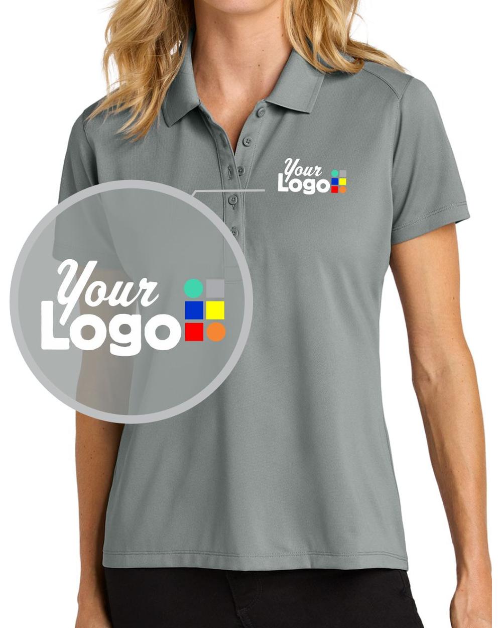 Port Authority S/S Wearever Performance Pique Custom Golf Shirt, color: Gusty Grey