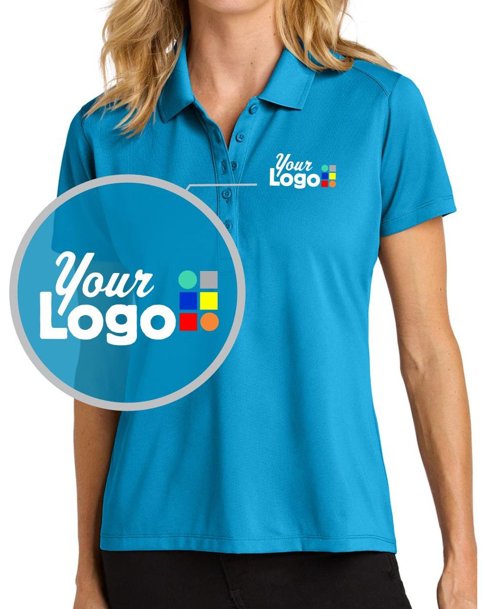 Port Authority S/S Wearever Performance Pique Custom Golf Shirt, color: Parcel Blue