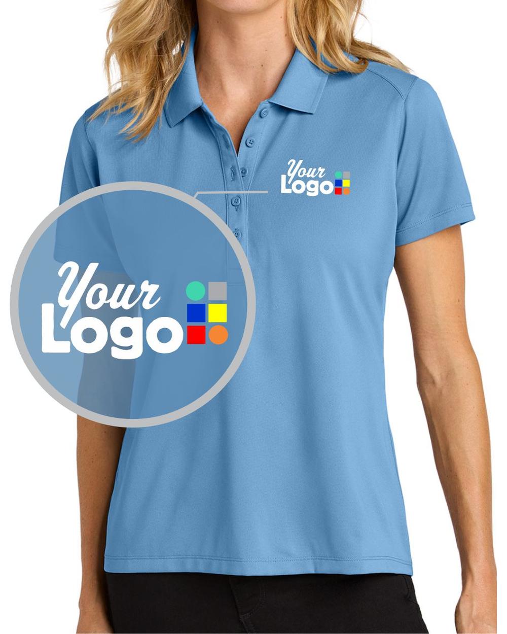 Port Authority S/S Wearever Performance Pique Custom Golf Shirt, color: Carolina Blue