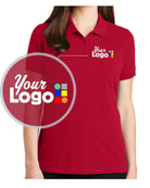 Port Authority S/S EZCotton Custom Golf Shirt, color: Apple Red