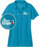 Port Authority S/S C-Free Performance Custom Golf Shirt, color: Parcel Blue