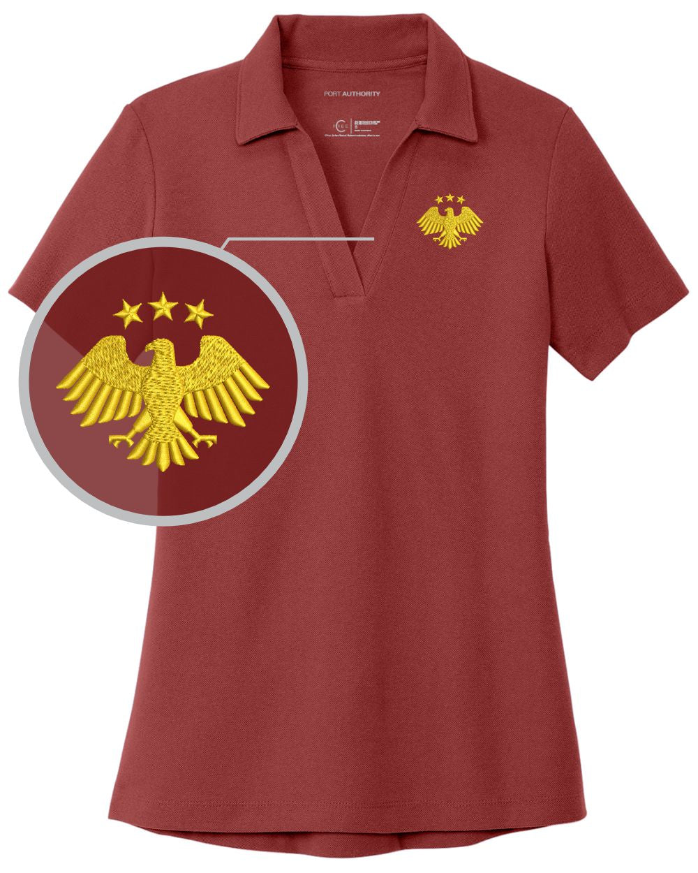 Port Authority S/S Honoring Syria's Second Independence Golf Shirt, color: Garnet