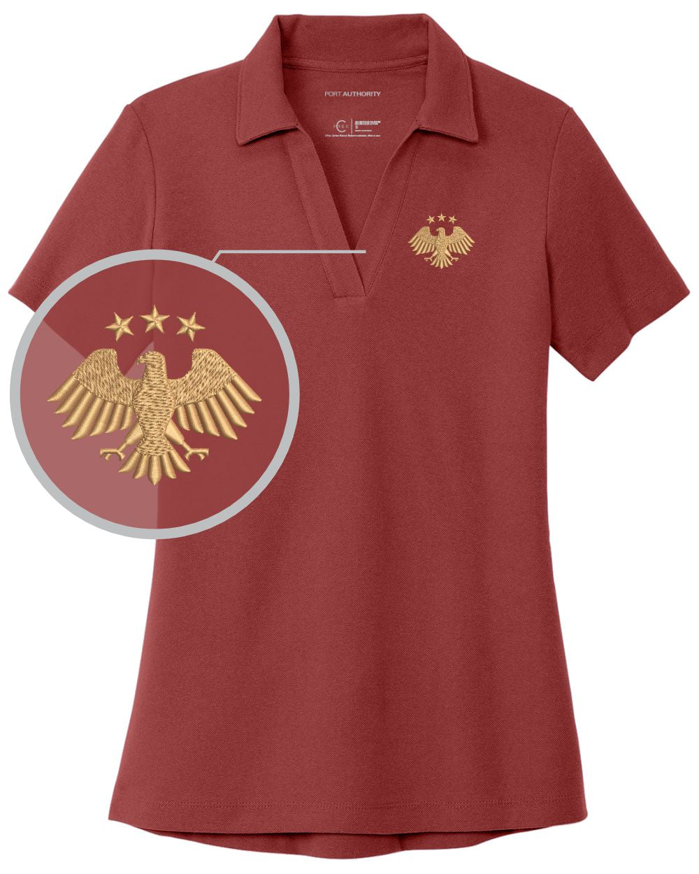 Port Authority S/S C-Free Blend Syria's New Eagle Golf Shirt, color: Garnet