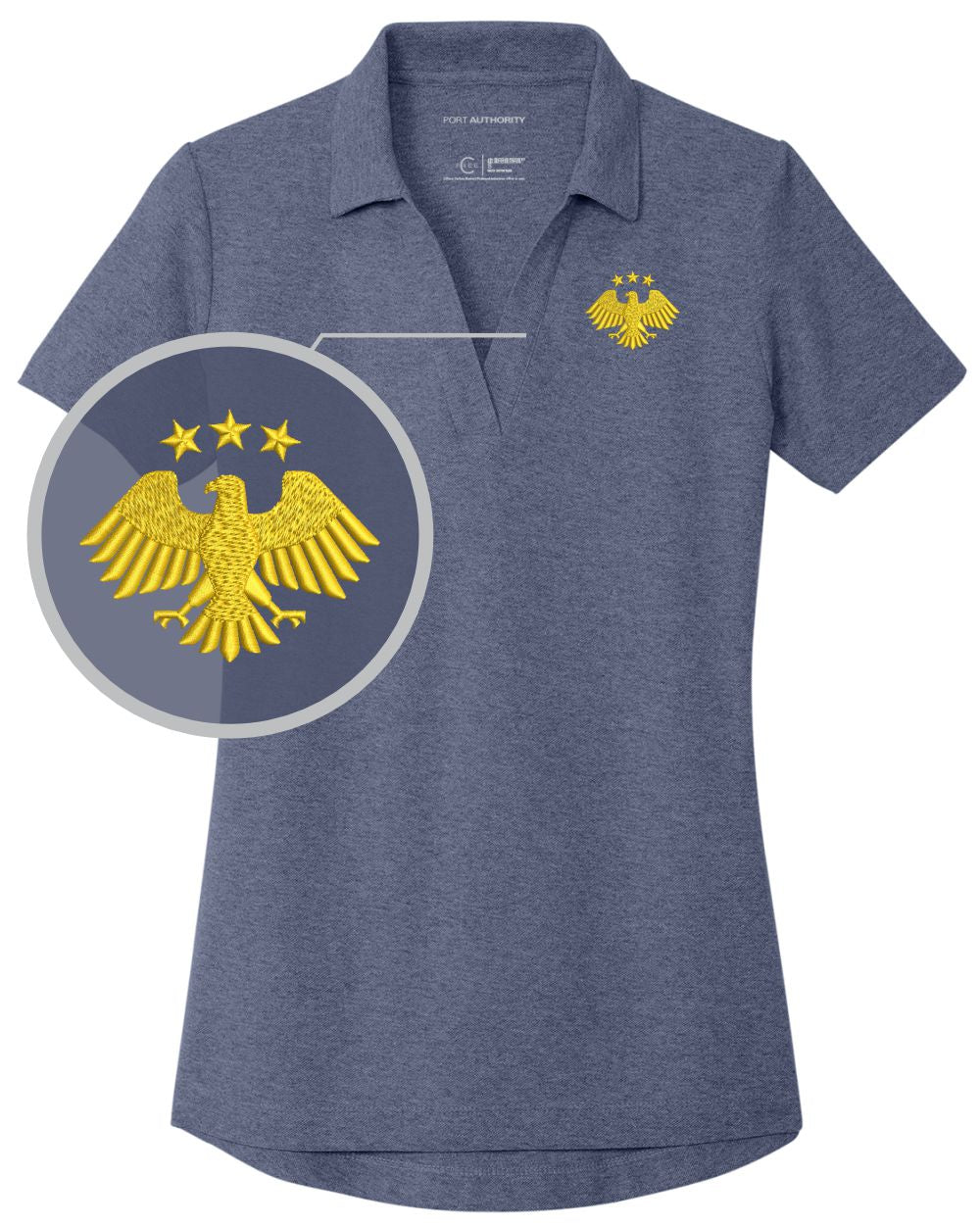 Port Authority S/S Honoring Syria's Second Independence Golf Shirt, color: Navy Heather