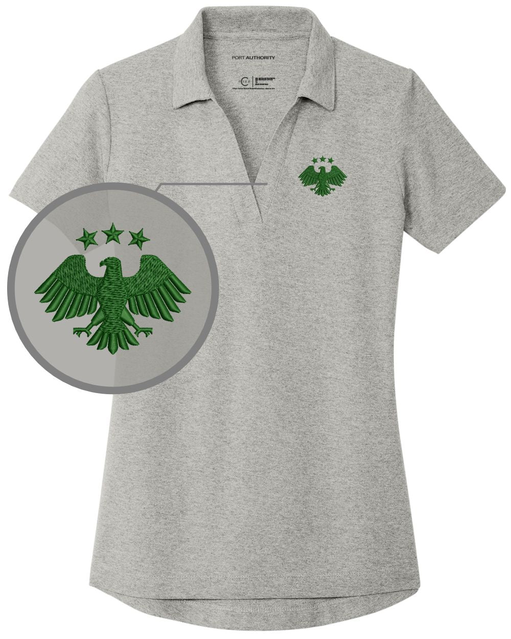 Port Authority S/S C-Free Blend Syria's New Eagle Golf Shirt, color: Deep Smoke Heather