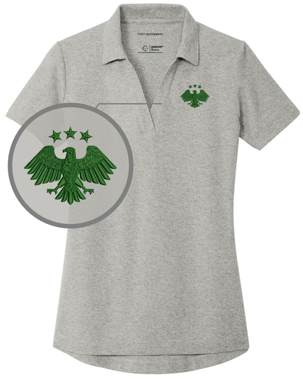 Port Authority S/S Honoring Syria's Second Independence Golf Shirt, color: Deep Smoke Heather