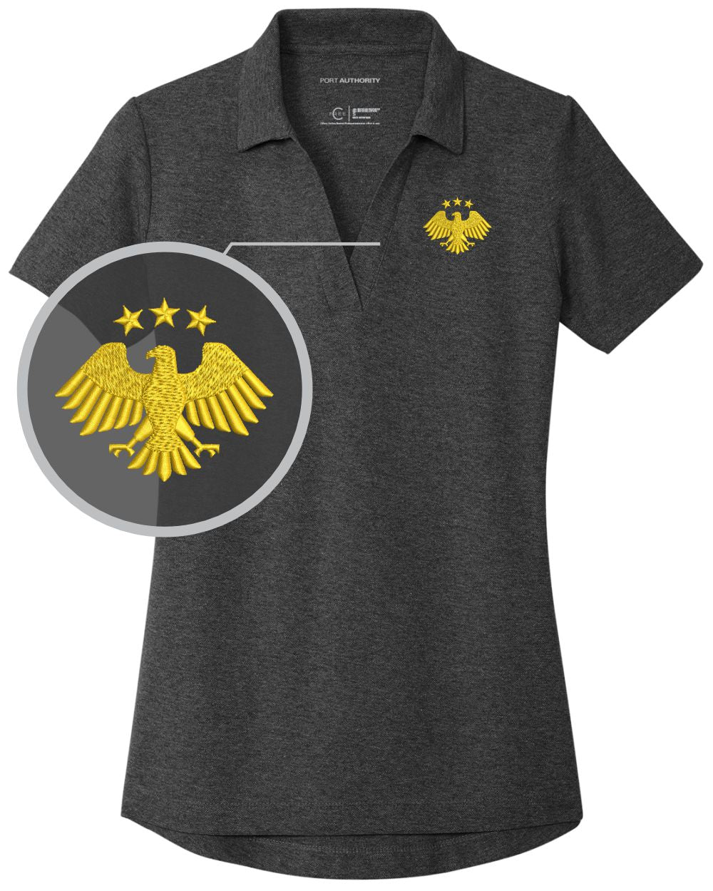 Port Authority S/S Honoring Syria's Second Independence Golf Shirt, color: Charcoal Heather