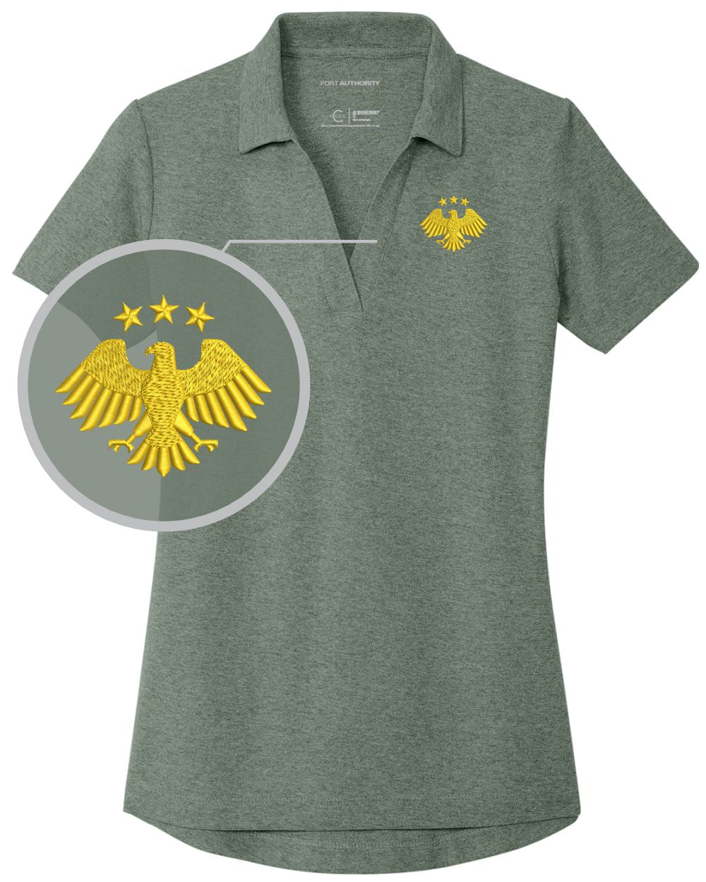 Port Authority S/S Honoring Syria's Second Independence Golf Shirt, color: Dark Green Heather