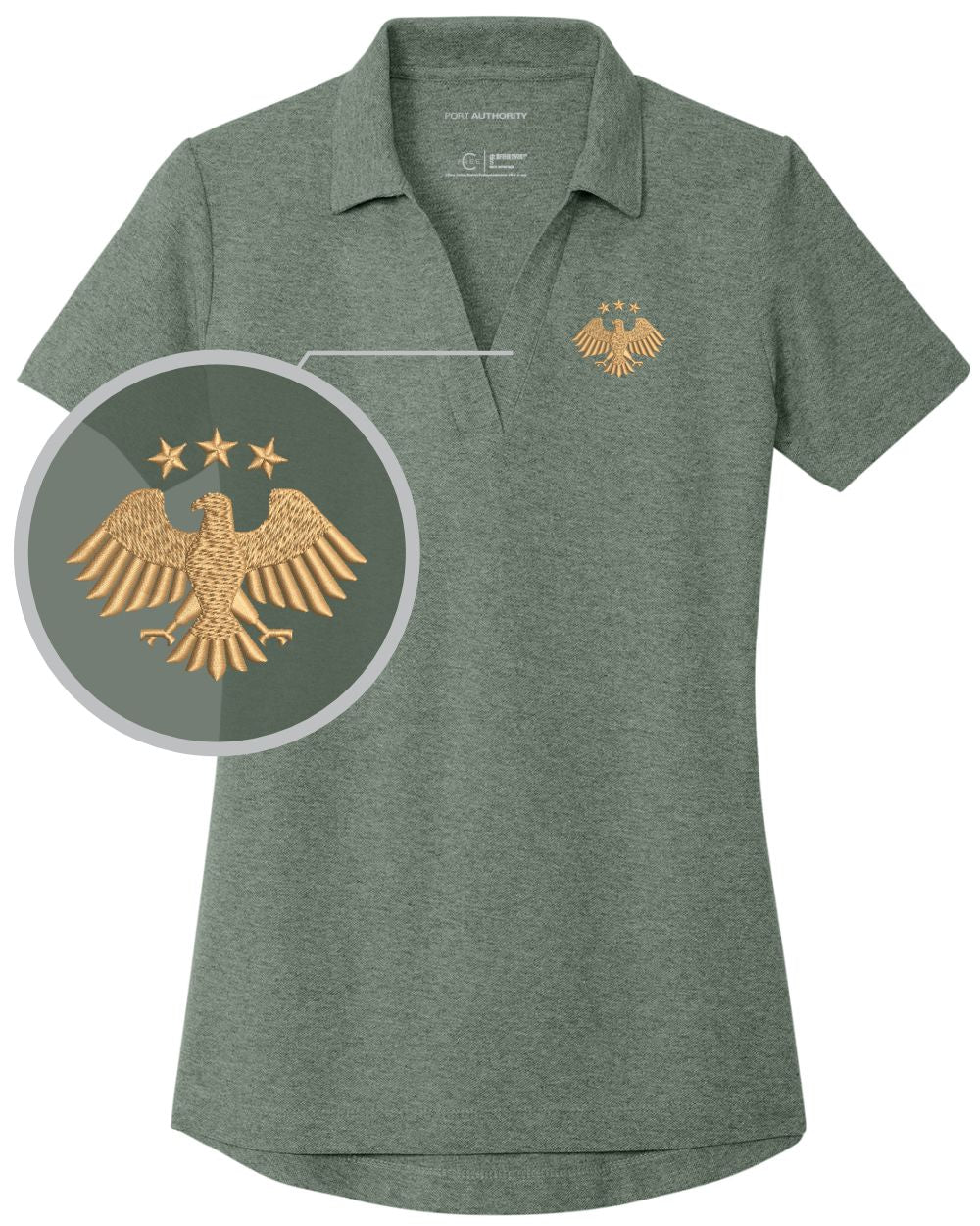 Port Authority S/S C-Free Blend Syria's New Eagle Golf Shirt, color: Dark Green Heather