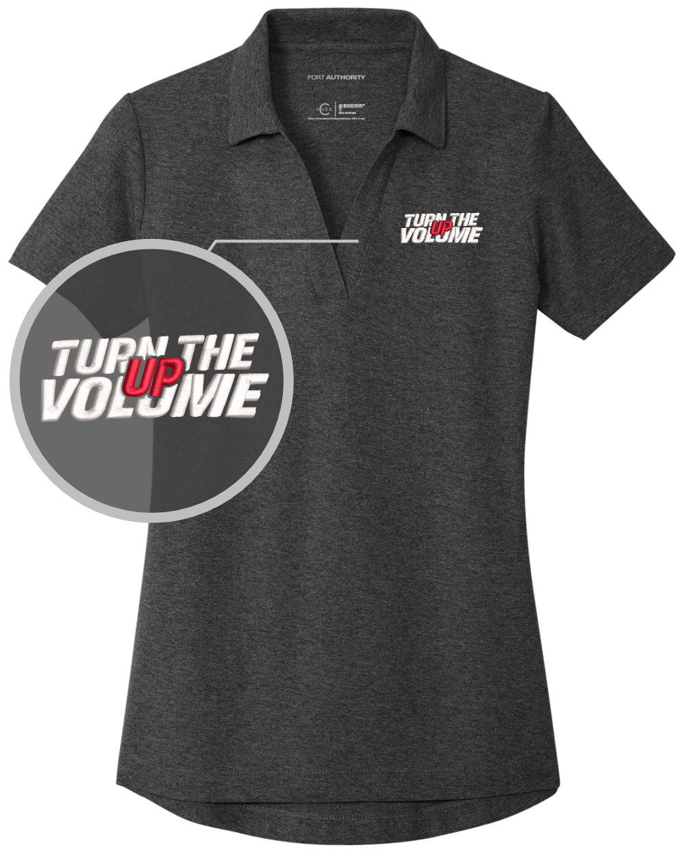 Port Authority S/S C-Free Blend Turn The Volume Up Golf Shirt, color: Charcoal Heather