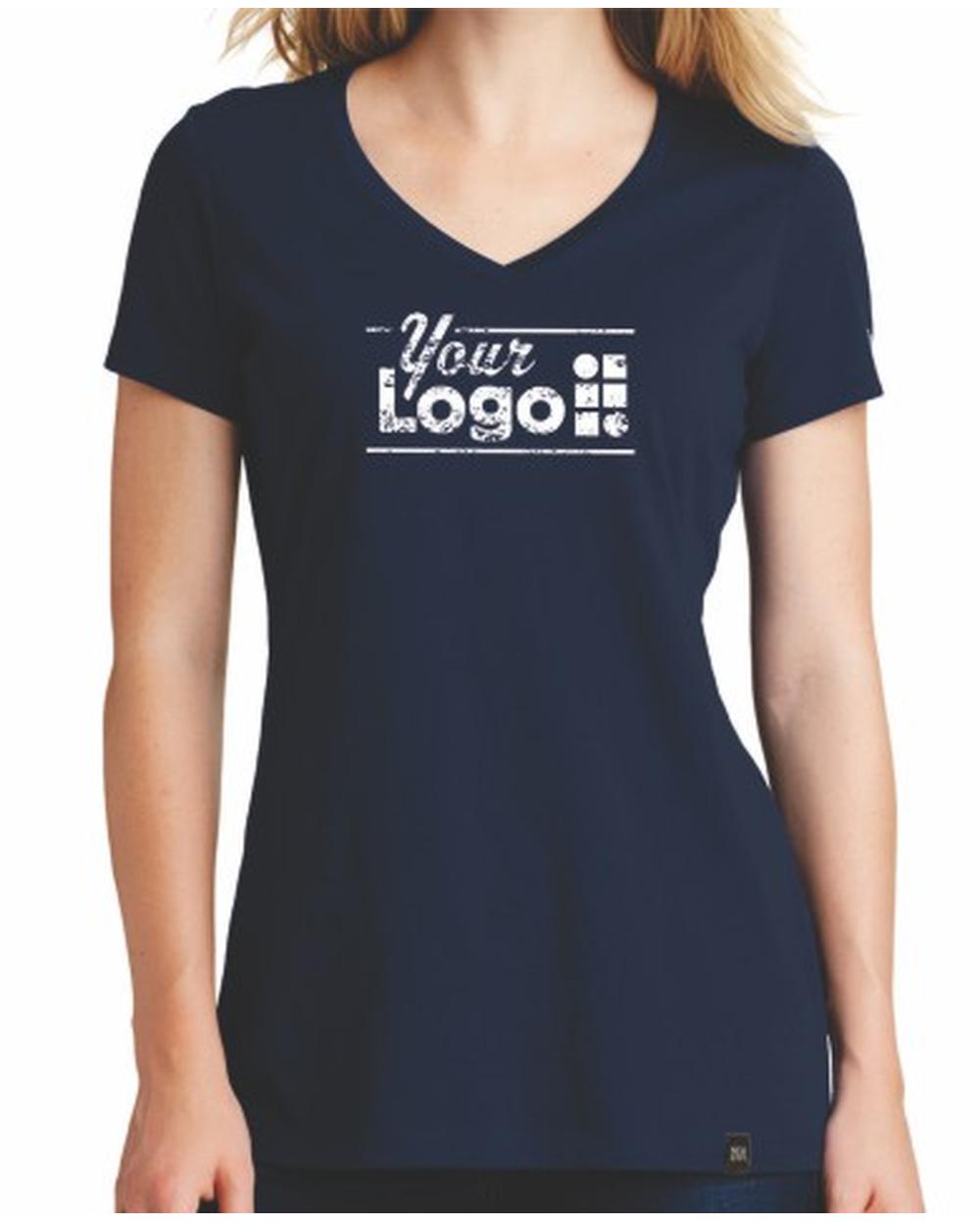 New Era S/S Heritage V-Neck Custom T-Shirt, color: True Navy