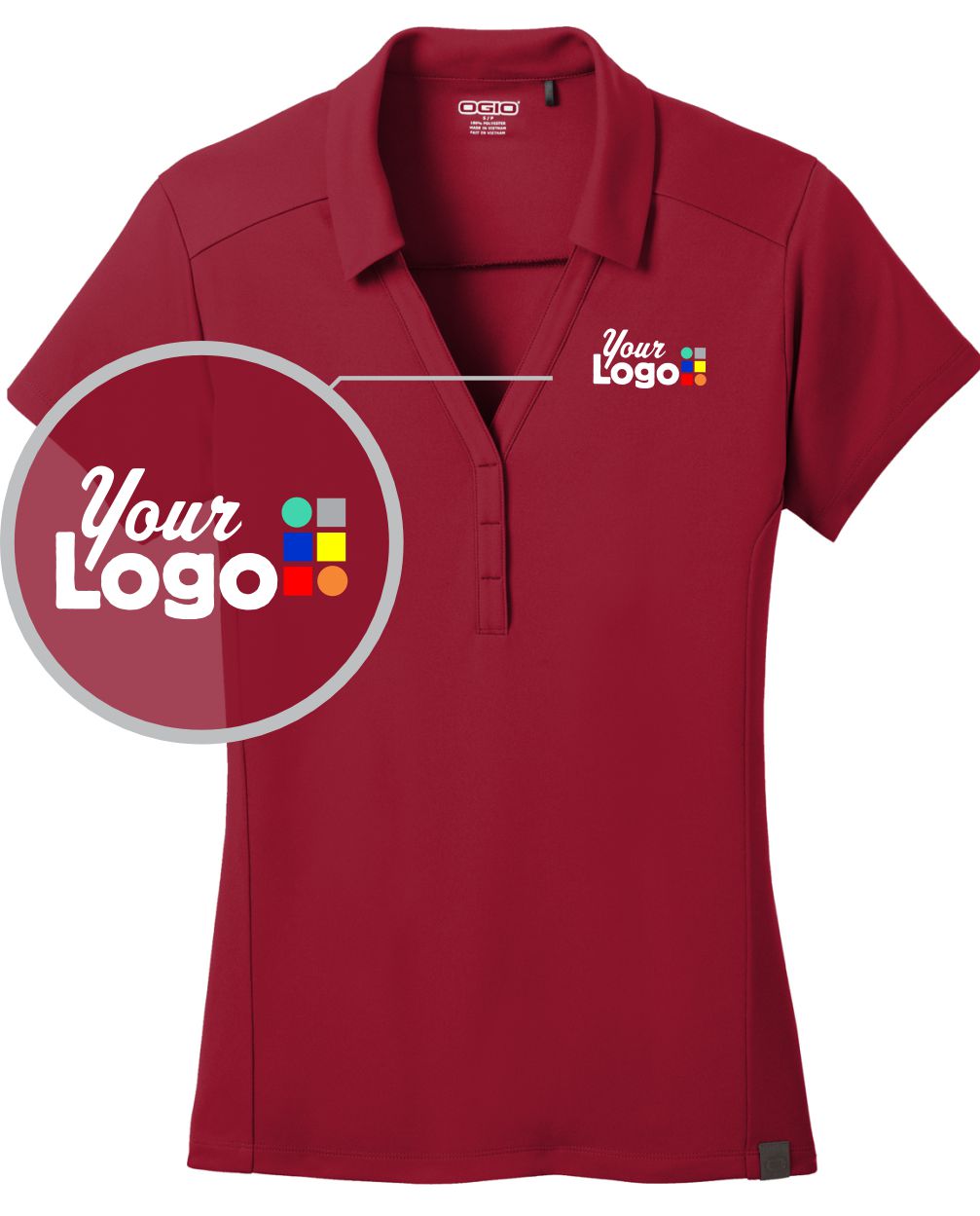 Ogio S/S Framework Custom Golf Shirt, color: Signal Red
