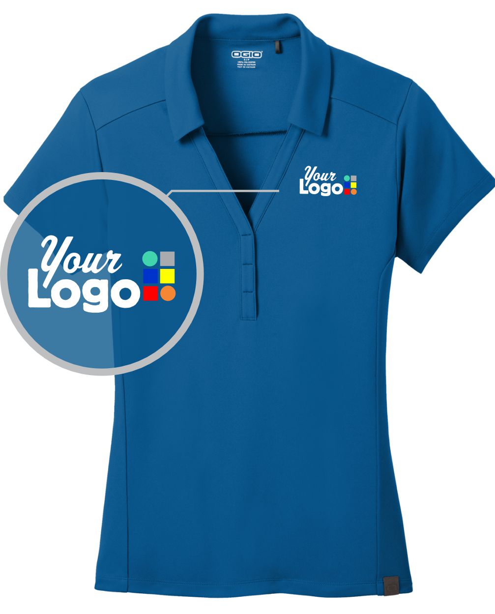 Ogio S/S Framework Custom Golf Shirt, color: Bolt Blue