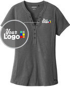Ogio S/S Tread Henley-style Custom Golf Shirt, color: Blacktop Heather