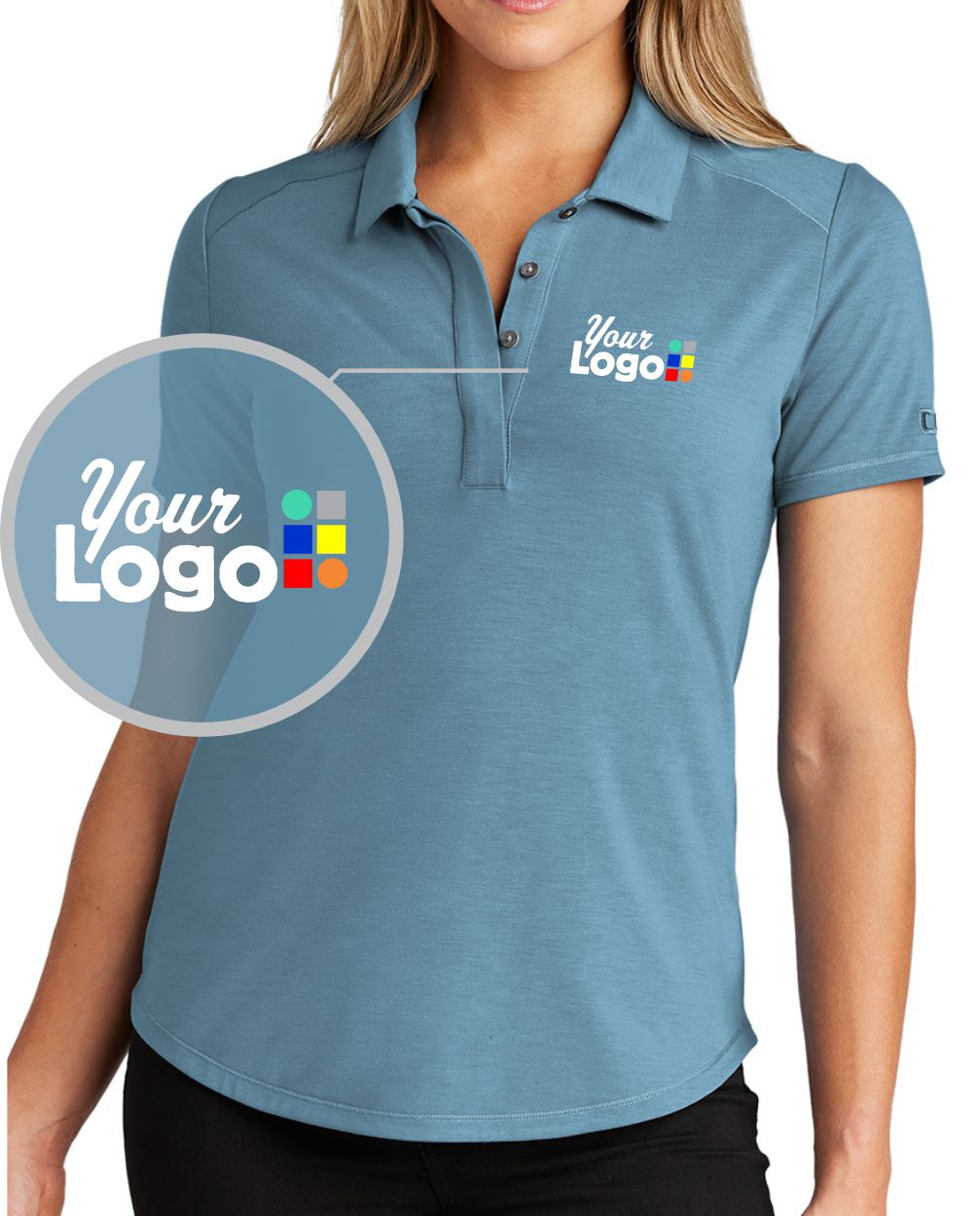 Ogio S/S Motion Custom Golf Shirt, color: Blue Mist