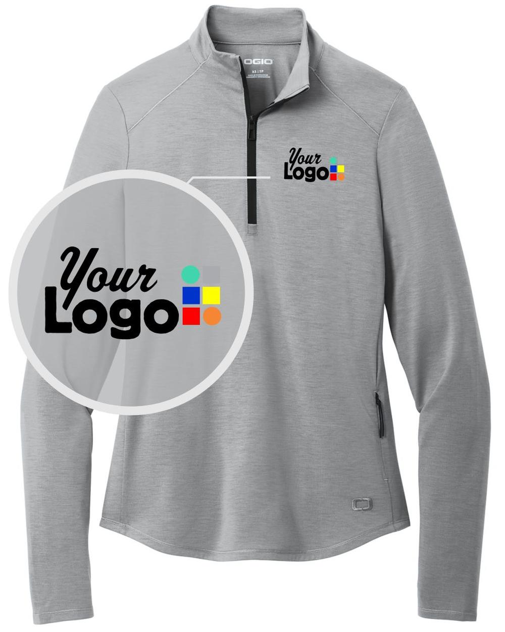 Ogio Motion 1/4 Zip Custom Pullover, color: Greystone