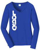 Port & Company L/S Fan Favorite V-Neck Custom T-Shirt, color: True Royal