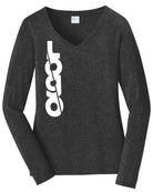 Port & Company L/S Fan Favorite V-Neck Custom T-Shirt, color: Dark Heather Grey