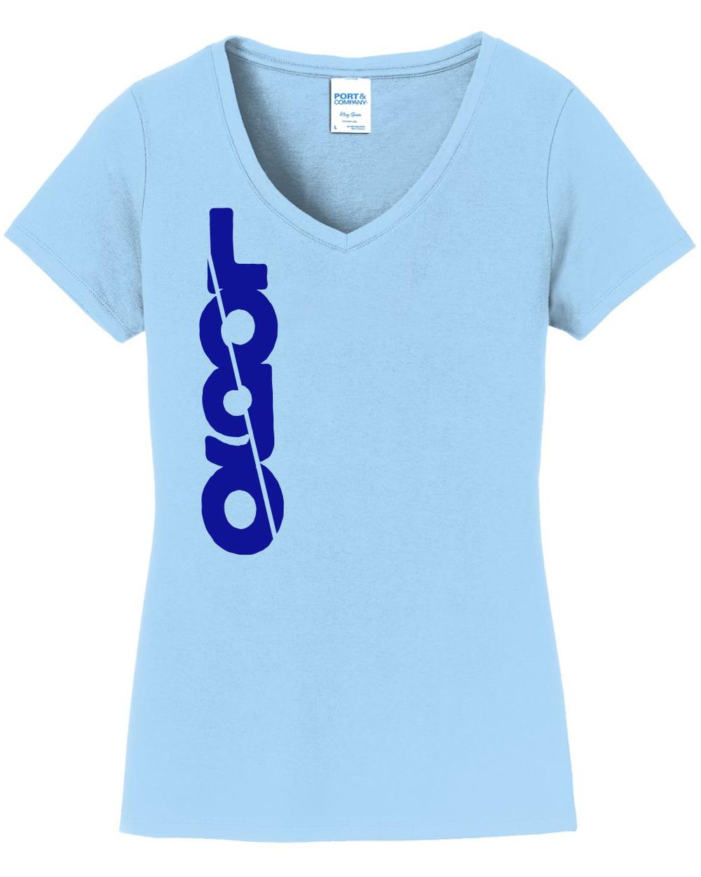 Port & Company S/S Fan Favorite V-Neck Custom T-Shirt, color: Light Blue