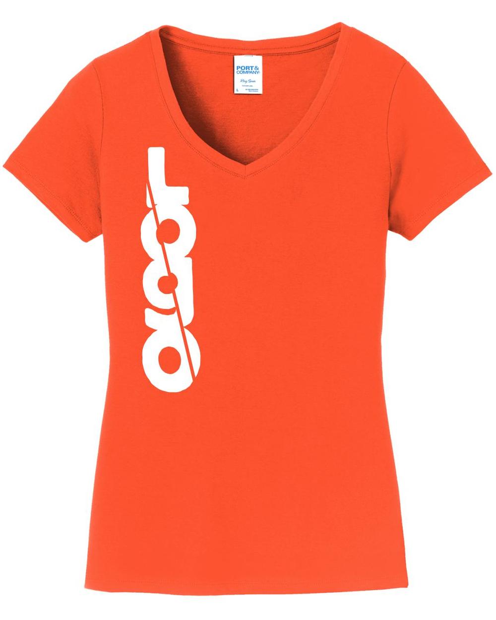 Port & Company S/S Fan Favorite V-Neck Custom T-Shirt, color: Orange