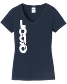 Port & Company S/S Fan Favorite V-Neck Custom T-Shirt, color: Deep Navy