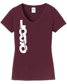 Port & Company S/S Fan Favorite V-Neck Custom T-Shirt, color: Athletic Maroon