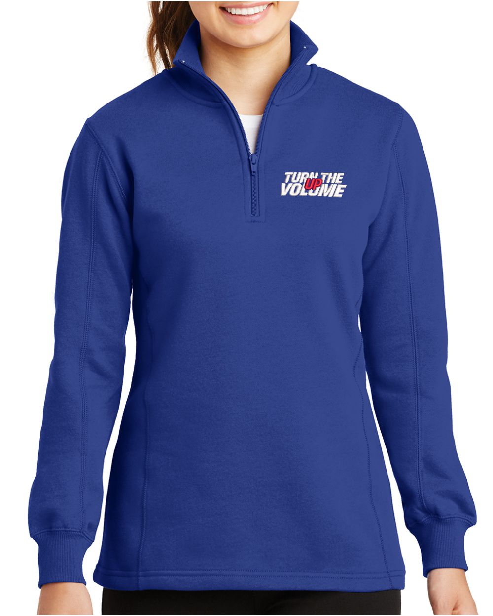 Sport-Tek 1/4 Zip Turn The Volume Up Sweatshirt, color: True Royal