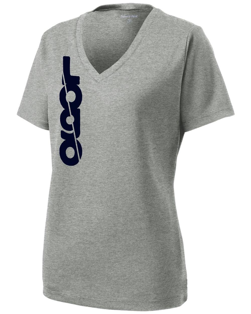 Sport-Tek S/S PosiCharge RacerMesh V-Neck Custom T-Shirt, color: Grey Heather