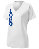 Sport-Tek S/S PosiCharge RacerMesh V-Neck Custom T-Shirt, color: White