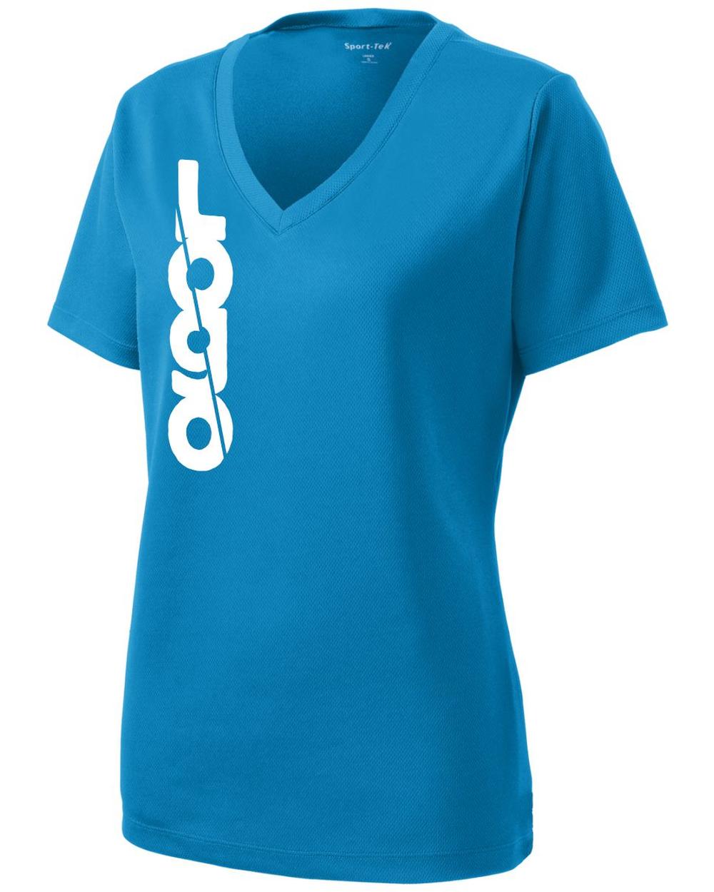 Sport-Tek S/S PosiCharge RacerMesh V-Neck Custom T-Shirt, color: Pond Blue