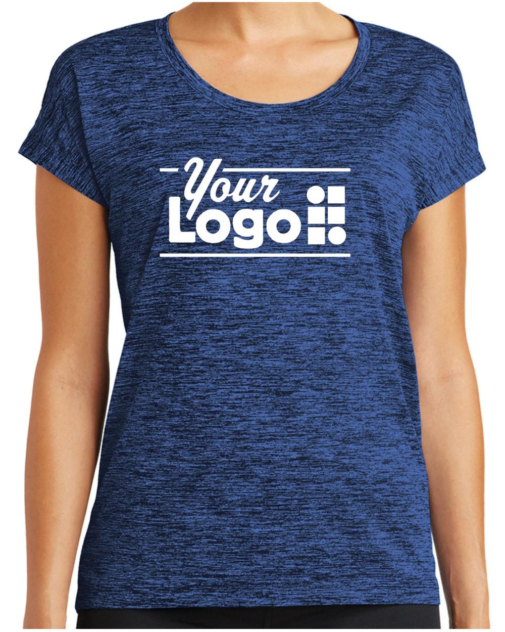 Sport-Tek S/S Electric Heather Custom T-Shirt, color: Dark Royal-Black Electric