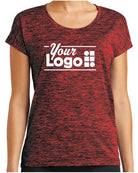 Sport-Tek S/S Electric Heather Custom T-Shirt, color: Deep Red-Black Electric