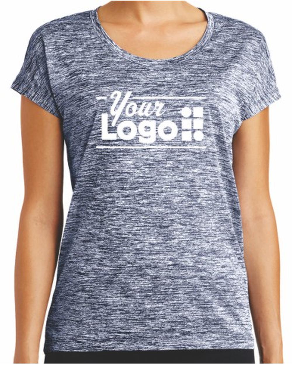 Sport-Tek S/S Electric Heather Custom T-Shirt, color: True Navy Electric