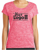 Sport-Tek S/S Electric Heather Custom T-Shirt, color: Power Pink Electric